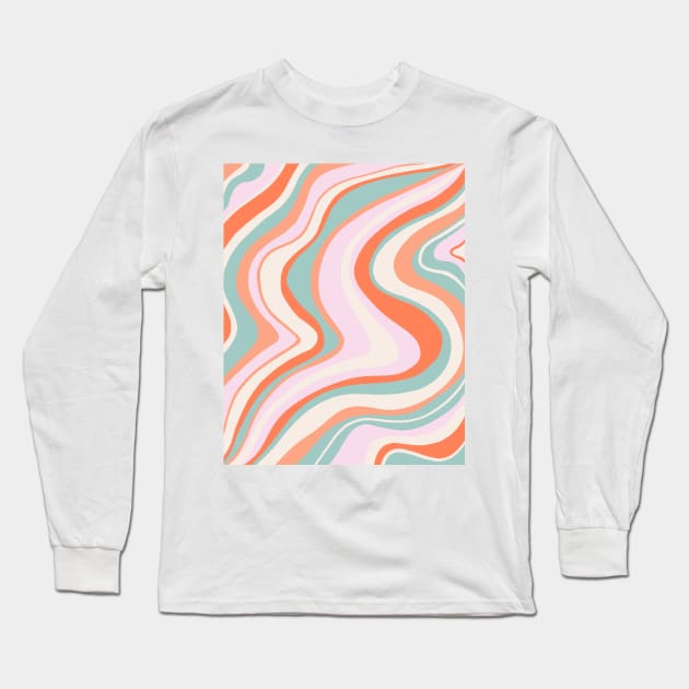 Psychedelic swirls - orange, pink and turquoise Long Sleeve T-Shirt by Home Cyn Home 